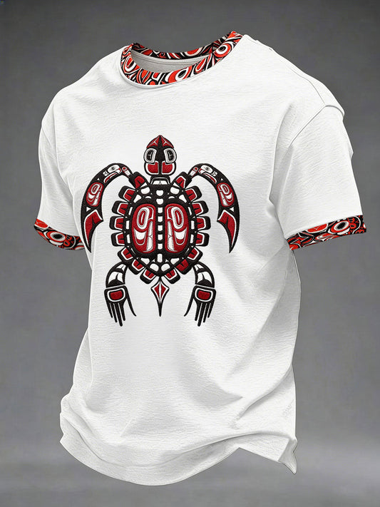 Men's Indigenous Totem Art Casual T-Shirt