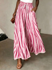 Women's Striped Art Print Casual Pants