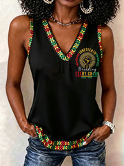 Women's Juneteenth Breaking Every Chain Since 1865 Print Casual Vest