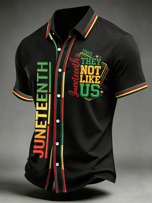 Men's Juneteenth They Not Like Us Since 1865 Print Casual Shirt