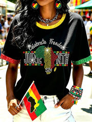 Women's Juneteenth Print Casual Tee