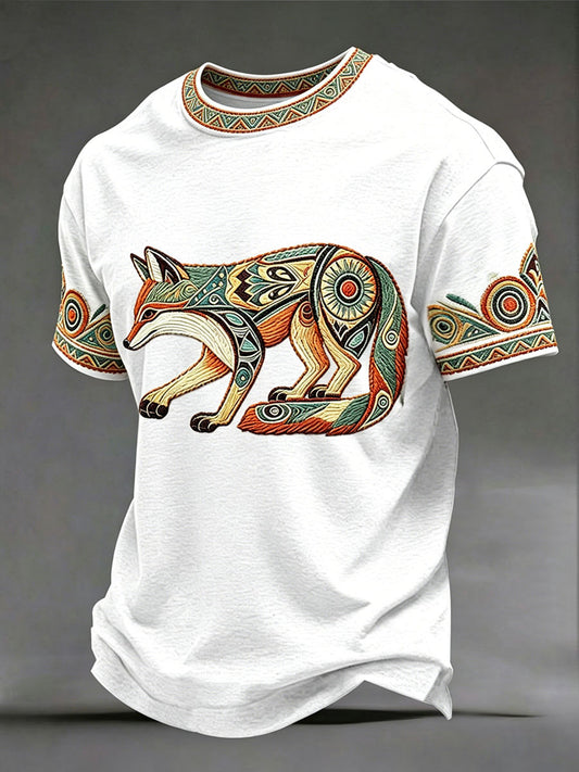 Men's Native Wolf Art Print T-Shirts