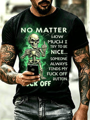 Men's Dark Skull Printed T-shirt