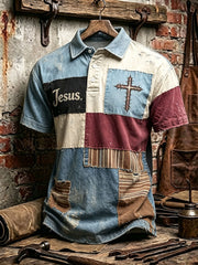 Men's Cross Print Casual Top