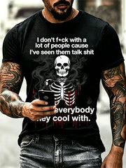 Men's Dark Skull Printed T-shirt
