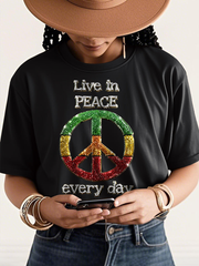 Women's Live In Peace Every Day Short Sleeve T-Shirt