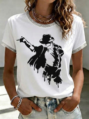 Women's King Of Pop Printed T-shirt
