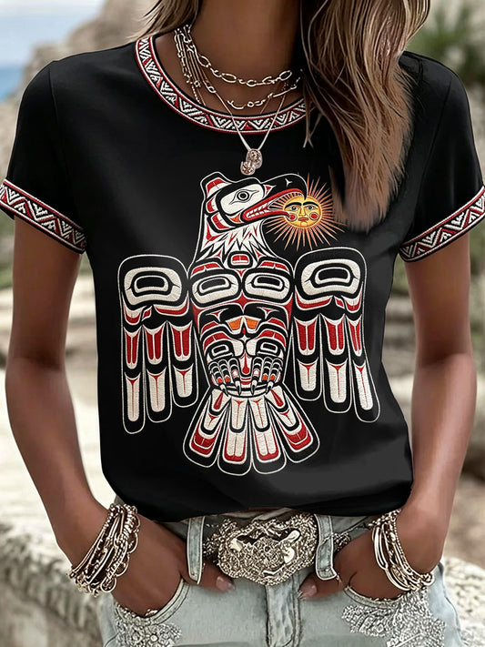 Women's Native Animal Art Print T-Shirts