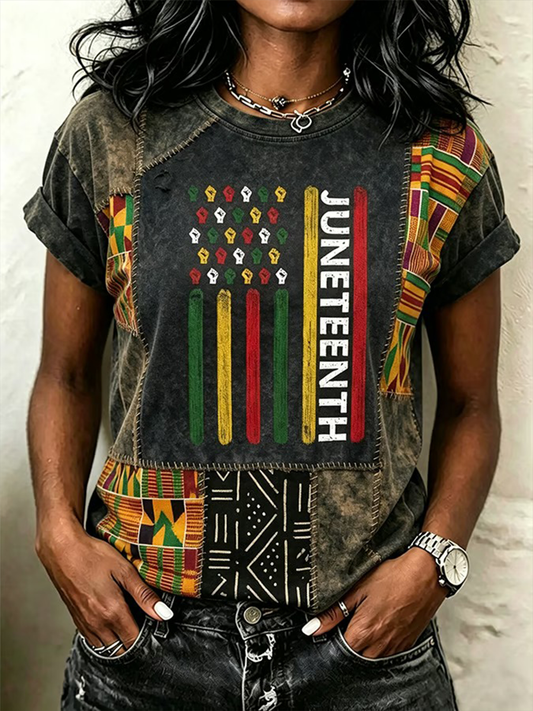 Women's Juneteenth Print Short-sleeved T-shirt