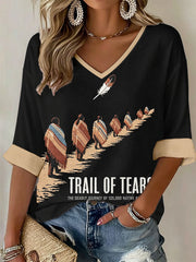 Women's Trail of Tears Printed Casual T-Shirt