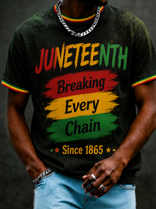 Men's Juneteenth Breaking Every Chain Since 1865 Print Tee