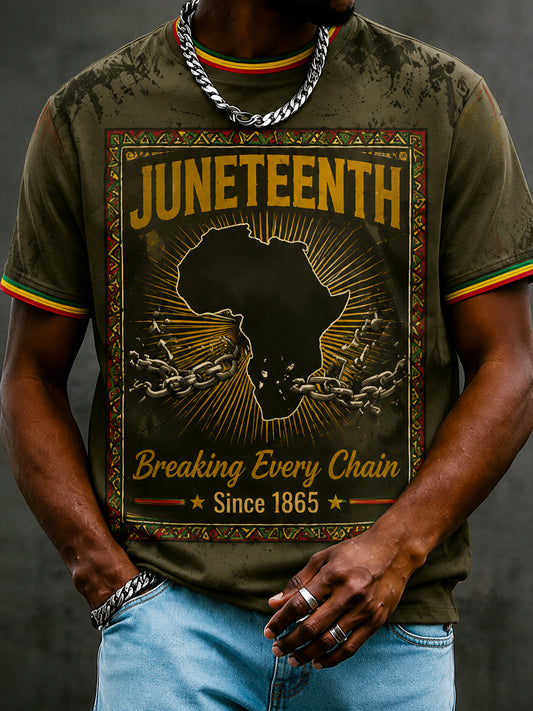Men's Juneteenth Breaking Every Chain Since 1865 Print Tee