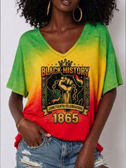 Women‘s Juneteenth V-neck T-shirt