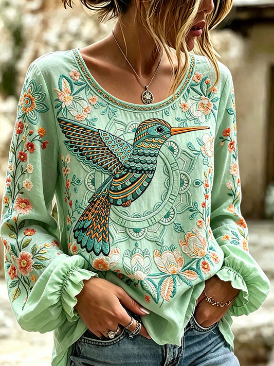 Women's Native Hummingbird Art Tops