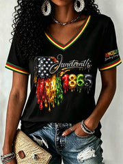 Women's Juneteenth 1865 Print Casual Short Sleeve T-shirt