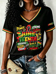 Women's Juneteenth 1865 Print Casual Short Sleeve T-shirt