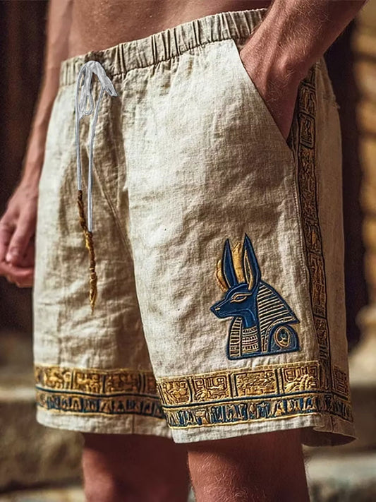 Men's Ancient Egyptian Art Print Casual Shorts
