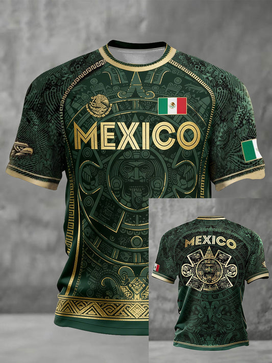 Men's Mexico Football Lover Printed T-shirt