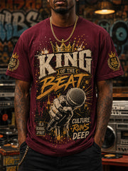 Men's Retro 90s Old School Hip-Hop Print Casual Tee