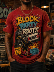 Men's Retro 90s Old School Hip-Hop Print Casual Tee