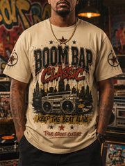 Men's Retro 90s Old School Hip-Hop Print Casual Tee