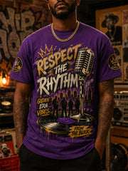 Men's Retro 90s Old School Hip-Hop Print Casual Tee