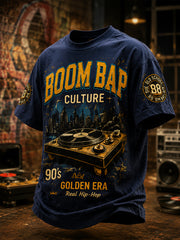 Men's Retro 90s Old School Hip-Hop Print Casual Tee
