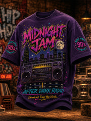 Men's Retro 90s Old School Hip-Hop Print Casual Tee