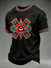 Men's Aztec Eye Print Casual T-shirt