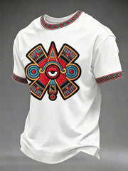 Men's Aztec Eye Print Casual T-shirt