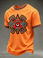 Men's Aztec Eye Print Casual T-shirt