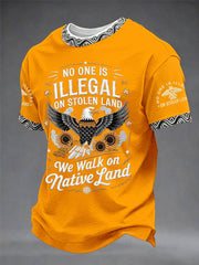 "No One Is Illegal on Stolen Land" — International Indigenous Peoples' Day Casual Unisex T-Shirt