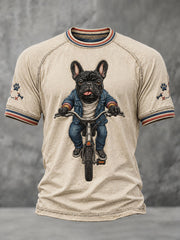 Men's Bulldog Bicycle Short  Sleeve T-shirt