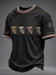 Men's Skeleton Bicycle Short Sleeves T-shirt