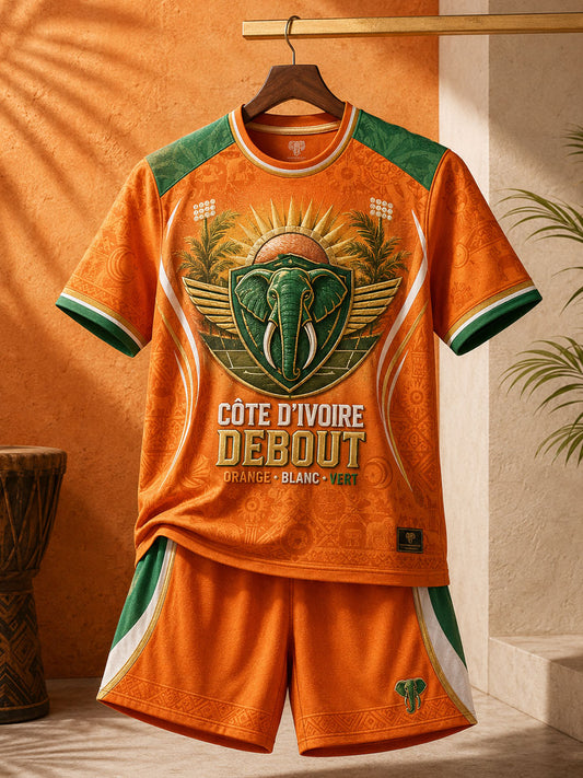 Men's Ivory Coast Football Lover Art Printed Sets
