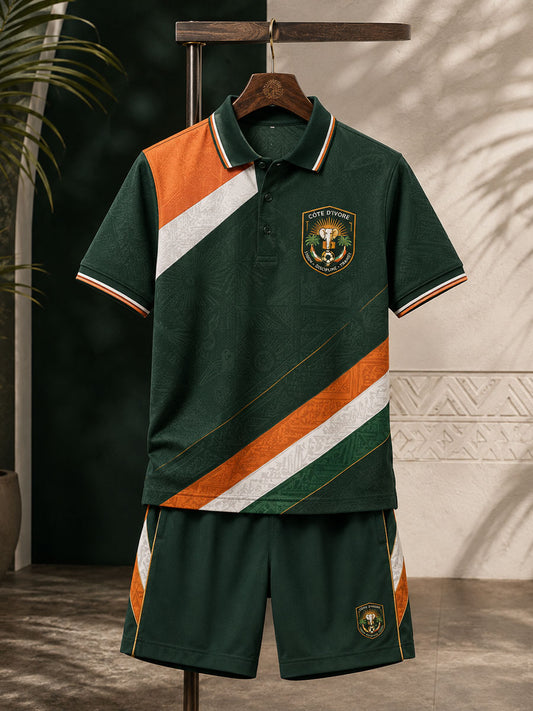 Men's Ivory Coast Football Lover Art Printed Sets