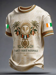 Men's Ivory Coast Elephant Football Lover Art Printed T-shirt