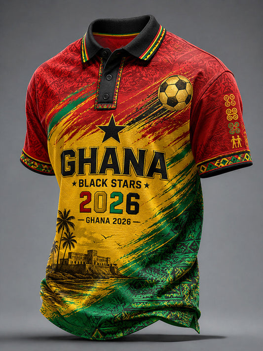 Men's 2026 Ghana Football Style polo shirt