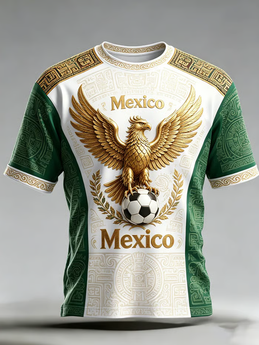 Men's Mexico Football Printed short sleeves t-shirt