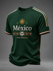 Men's Mexico Football Lover Art Printed short sleeve t-shirt