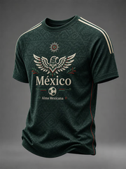 Men's Mexico Football Lover Art Printed short sleeve t-shirt