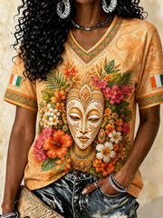 Women's Ivory Coast Pride Elephant Art Printed T-shirt