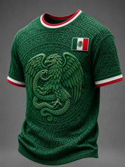 Men's Mexico Football Lover Art O-neck  Short Sleeve T-shirt