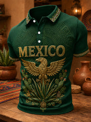 Men's Mexico Print Casual Polo