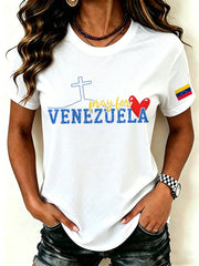 Women's Pray For Venezuela Print T-Shirt