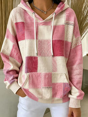 Women's Pink Plaid Hoodie