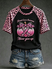 Women's breast cancer awareness main pattern printed casual short-sleeve T-shirt