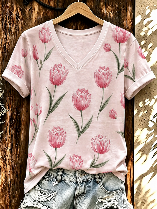 Women's Casual Print Short-Sleeve T-Shirt