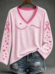 Women's In October We Wear Pink V-Neck T-Shirt