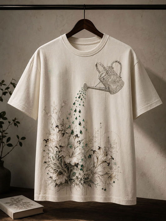 Unisex Japanese Art Books Reading Lover Printed T-shirt